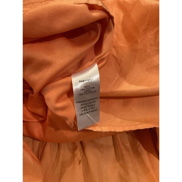 Karlie Tiered Ruffle off the shoulder prairie maxi Midi cotton Dress orange M - Picture 9 of 11